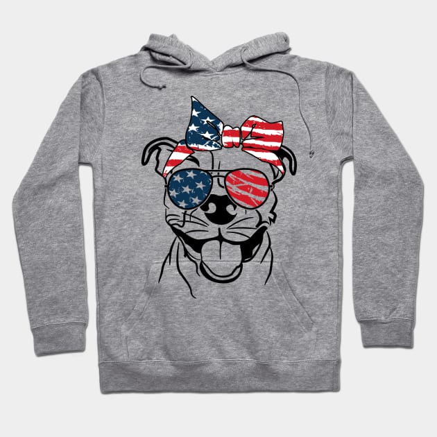 Cool Patriot Pitbull | 4th Of July Unique Pitbull T-shirt Hoodie by POD Anytime